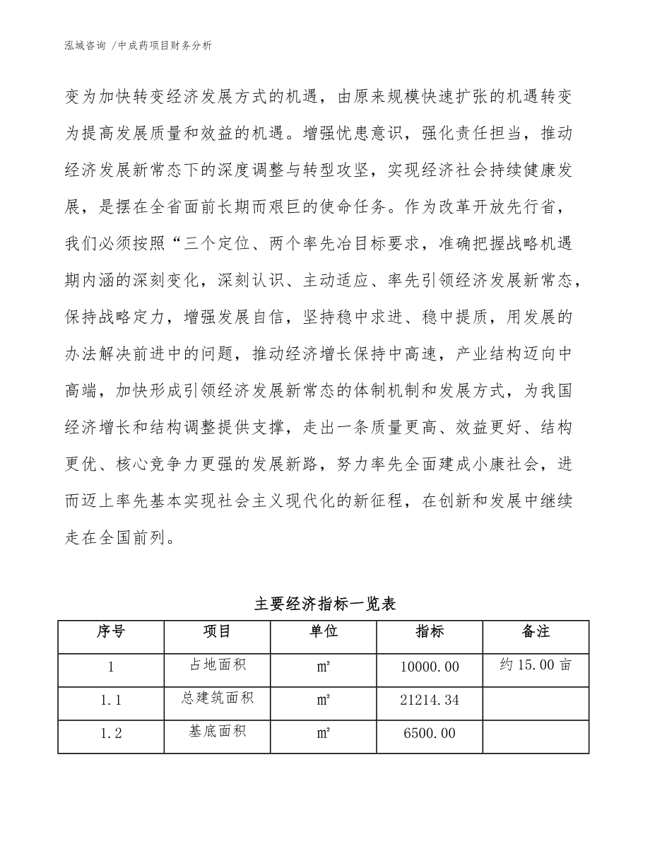 中成藥項(xiàng)目財(cái)務(wù)分析報(bào)告